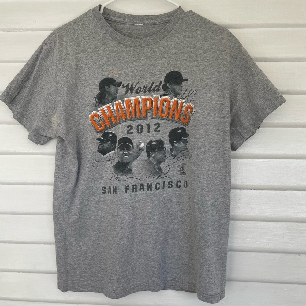 SF Giants | VTG MLB World Champions 2012 Gray & Orange Tee Shirt Vintage